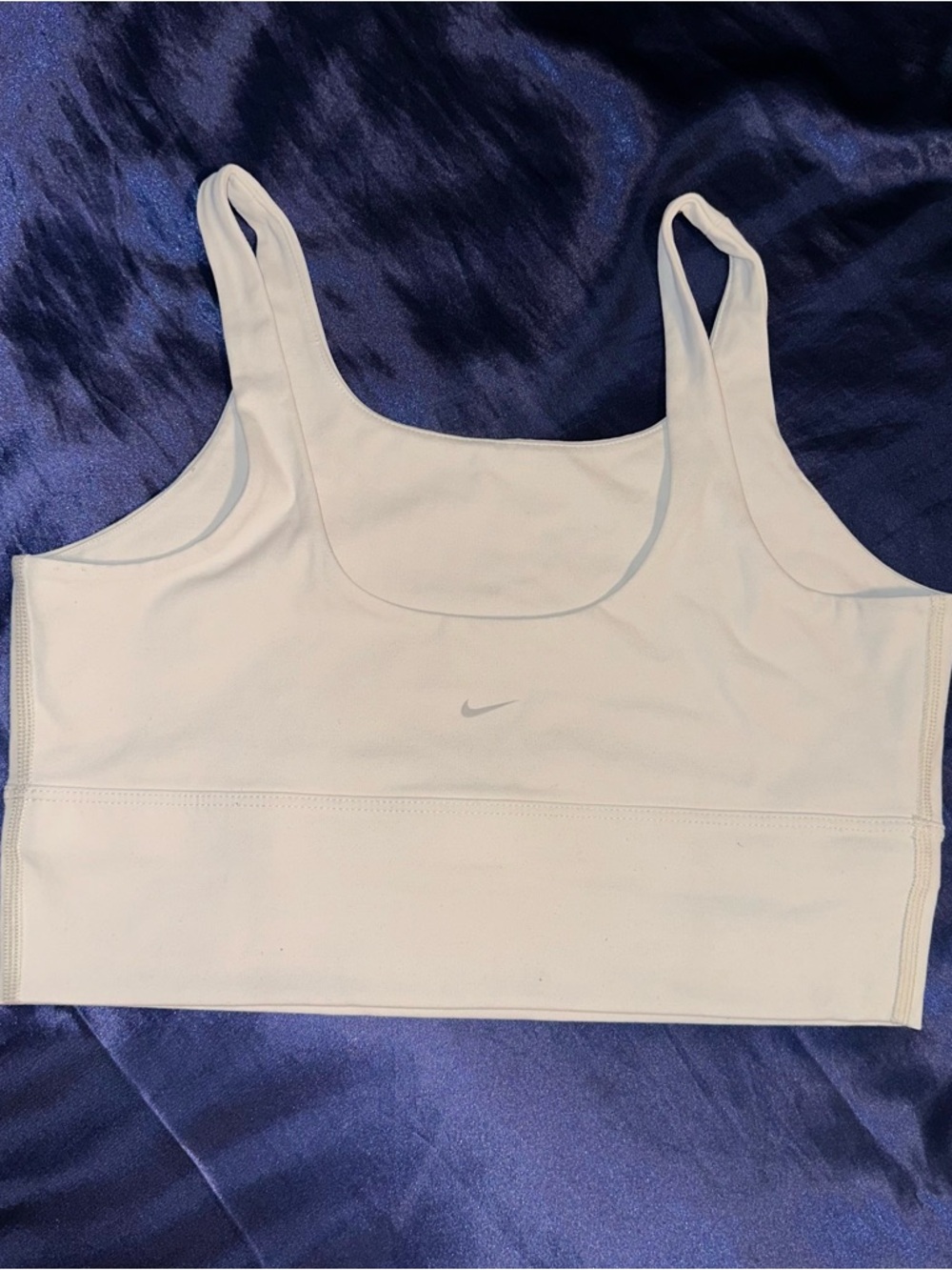 Nike White Cropped Tank with Subtle Swoosh
